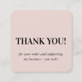 MINIMALIST LOGO eenvoudige wazige roze dank u Vierkante Visitekaartje (Voorkant)