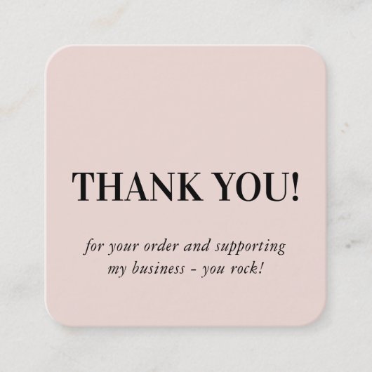 MINIMALIST LOGO eenvoudige wazige roze dank u Vierkante Visitekaartje (Voorkant)