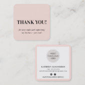 MINIMALIST LOGO eenvoudige wazige roze dank u Vierkante Visitekaartje (Voorkant / Achterkant)