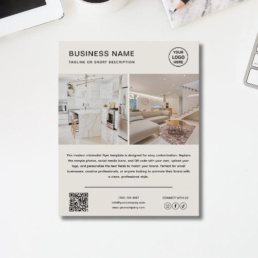 Minimalist Logo Photo Business Promotional Flyer