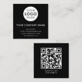 Minimalist Logo Professional Black QR Code Vierkante Visitekaartje (Voorkant / Achterkant)