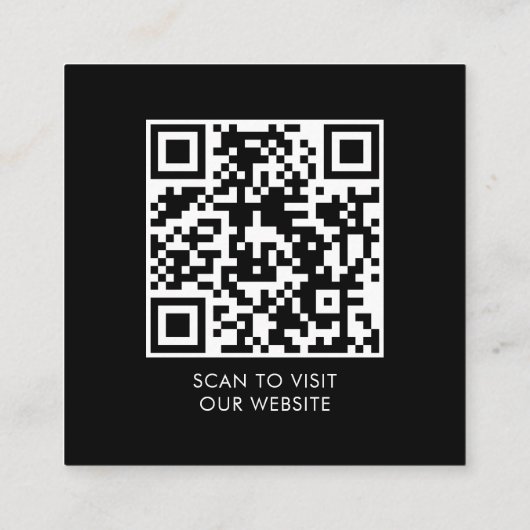 Minimalist Logo Professional Black QR Code Vierkante Visitekaartje (Achterkant)