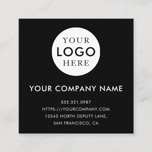 Minimalist Logo Professional Black QR Code Vierkante Visitekaartje (Voorkant)