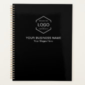 Minimalist Logo QR Code Business Black White Text Planner (Voorkant)