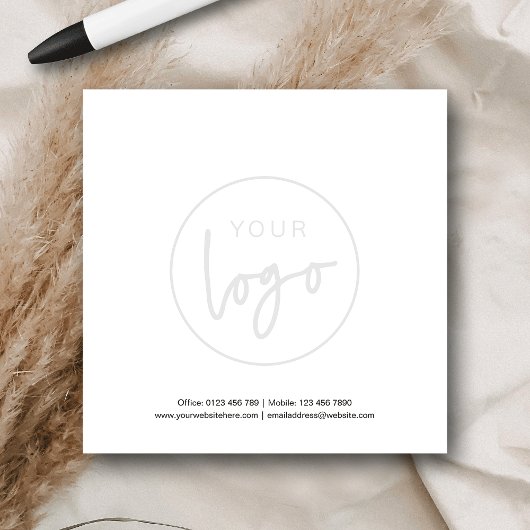 Minimalist Logo Watermark Branded Business Info Post-it® Notes