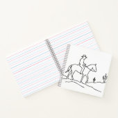 Minimalist Lone Rider Continuous Line Art Design Notitieboek (Binnen)