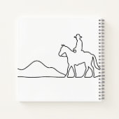 Minimalist Lone Rider Continuous Line Art Design Notitieboek (Achterkant)