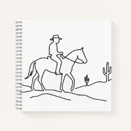Minimalist Lone Rider Continuous Line Art Design Notitieboek
