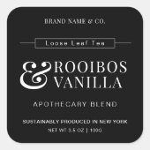 Minimalist Loose Leaf Tea Black Product Label (Voorkant)