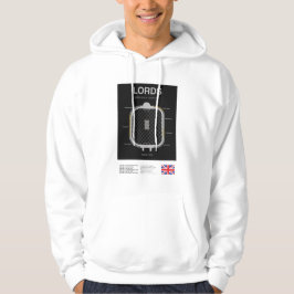 Minimalist Lords Cricket Ground Line Print Hoodie