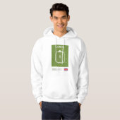 Minimalist Lords Cricket Ground Line Print Tee Hoodie (Voorkant volledig)