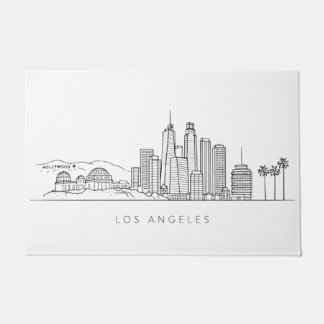 Minimalist Los Angeles Skyline Illustration Deurmat