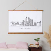 Minimalist Los Angeles Skyline Illustration Hangend Wandkleed (Slaapkamer)