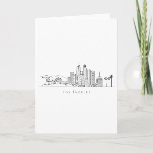 Minimalist Los Angeles Skyline Illustration Kaart (Voorkant)