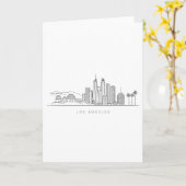 Minimalist Los Angeles Skyline Illustration Kaart (Gele Bloem)