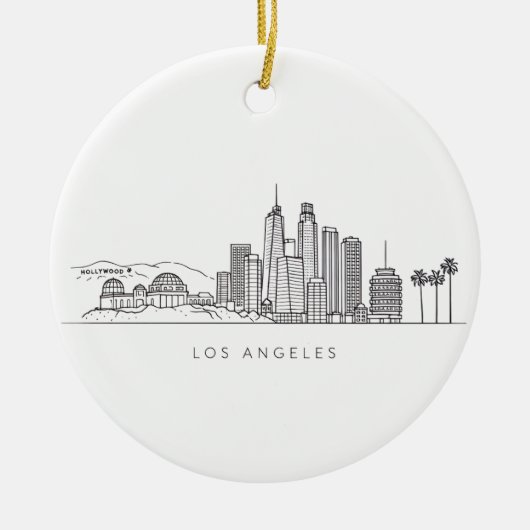 Minimalist Los Angeles Skyline Illustration Keramisch Ornament (Voorkant)