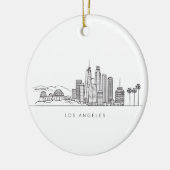 Minimalist Los Angeles Skyline Illustration Keramisch Ornament (Links)