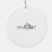 Minimalist Los Angeles Skyline Illustration Keramisch Ornament (Achterkant)