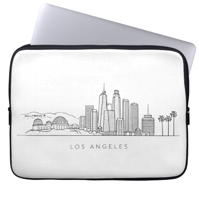 Minimalist Los Angeles Skyline Illustration Laptop Sleeve (Voorkant)