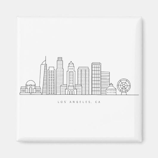 Minimalist Los Angeles Skyline Illustration Magneet (Voorkant)