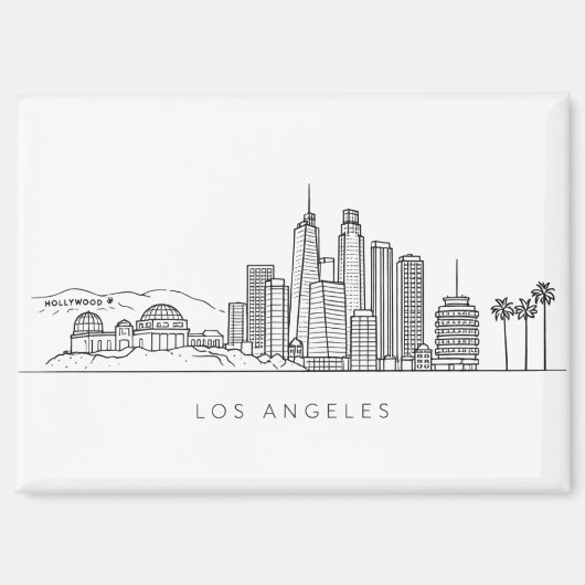 Minimalist Los Angeles Skyline Illustration Magneet (Voorkant)