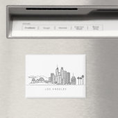 Minimalist Los Angeles Skyline Illustration Magneet (Insitu (Vaatwasser))