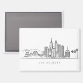 Minimalist Los Angeles Skyline Illustration Magneet (Voorkant / Achterkant)