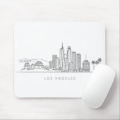 Minimalist Los Angeles Skyline Illustration Muismat (Met muis)