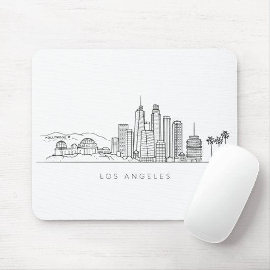 Minimalist Los Angeles Skyline Illustration Muismat (Met muis)