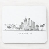 Minimalist Los Angeles Skyline Illustration Muismat (Voorkant)