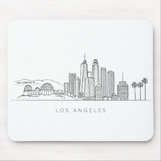 Minimalist Los Angeles Skyline Illustration Muismat