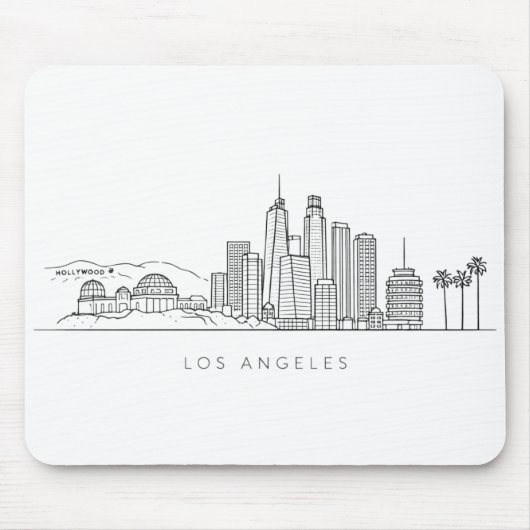 Minimalist Los Angeles Skyline Illustration Muismat (Voorkant)