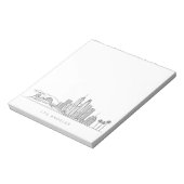 Minimalist Los Angeles Skyline Illustration Notitieblok (Linkerzijde)
