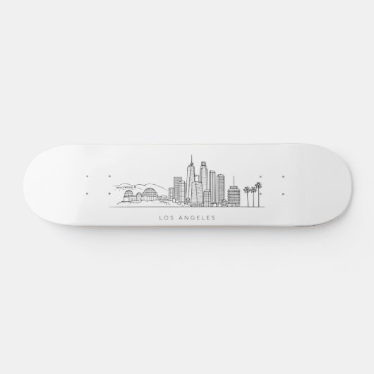 Minimalist Los Angeles Skyline Illustration Persoonlijk Skateboard (Horizontaal)