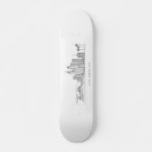 Minimalist Los Angeles Skyline Illustration Persoonlijk Skateboard (Voorkant)