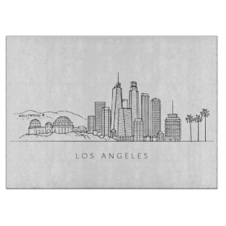 Minimalist Los Angeles Skyline Illustration Snijplank