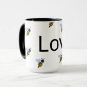Minimalist Love & Bees Mug – Romantic Gift for Any Mok (Voorkant links)