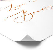 Minimalist Love bruist bruiloftsuitnodiging Poster (Hoek)