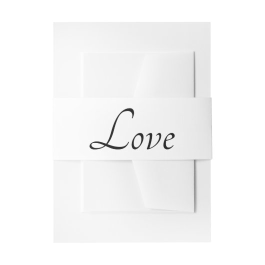 Minimalist Love Love Black White Wedding Uitnodigingen Wikkel (Voorkant Voorbeeld)