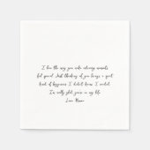 Minimalist Love Note Modern Wedding Servet (Voorkant)