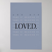Minimalist Love Quote Poster Print - blue (Voorkant)