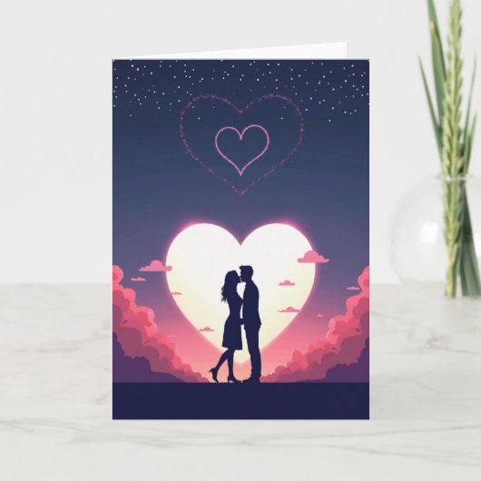 Minimalist Love Silhouette Card Kaart (Voorkant)