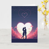Minimalist Love Silhouette Card Kaart (Gele Bloem)