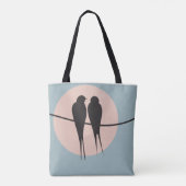 Minimalist Lovebirds on a Wire  Tote Bag (Achterkant)