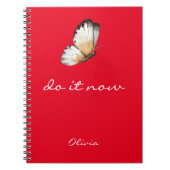 Minimalist Lovely Butterfly 'do it now' Red Spiral Notitieboek (Voorkant)