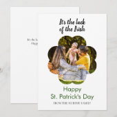 Minimalist lucky shamrock st. Patrick's Day Photo Feestdagenkaart (Voorkant / Achterkant)