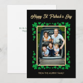 Minimalist lucky shamrock st. Patrick's Day Photo Feestdagenkaart (Voorkant / Achterkant)