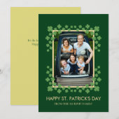 Minimalist lucky shamrock st. Patrick's Day Photo Feestdagenkaart (Voorkant / Achterkant)