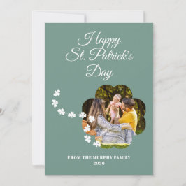 Minimalist lucky shamrock st. Patrick's Day Photo Feestdagenkaart