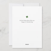 Minimalist lucky shamrock st. Patrick's Day Photo Feestdagenkaart (Achterkant)